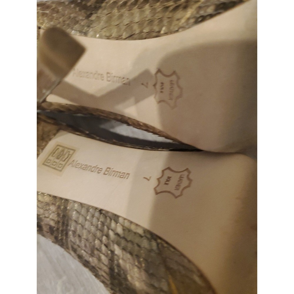Alexandre Birman Saks Fifth Avenue Women's Heels Size 7 Gold Animal Print Luxe - Picture 11 of 11